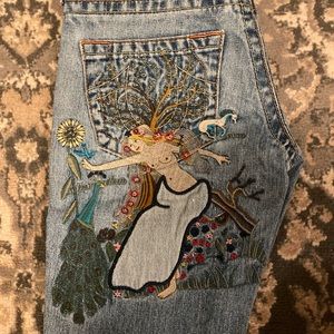 TRUE RELIGION embroidered jeans